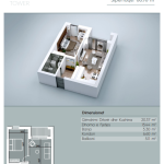 Banesë në shitje, VV TOWER, Apartmenti 12, Tip 1+1, 60.76m2, kati 3,5,7