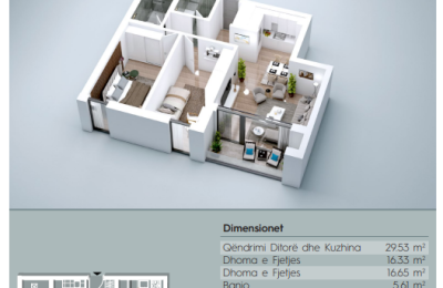 Banesë në shitje, VV TOWER, Apartmenti 10, Tip 2+1, 101.95m2, kati 2,3,4,5,6,7