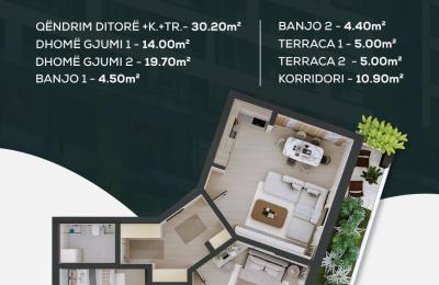 Penthause / Teracier në shitje, 2+2, 108.90m2, HIT IMPERIAL