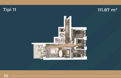 KORAL TOWER II, Banesë ne shitje TIP 11, 11.87m2