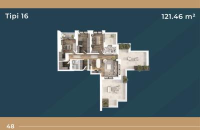 KORAL TOWER II, Banesë ne shitje TIP 16, 121.46m2