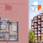 Banesë në shitje, Pixel GATE, Tip 3, Kati 1, 3, 5 - 82.18m2