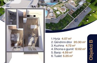 SUNRISE Banesë në qendër ULQIN Tip 3  Ob B  52.05m2