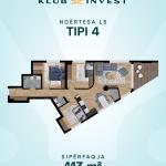 Ofrohet banesë për shitje, KLUB INVEST, Ndërtesa L5, Tip 04, 113m2