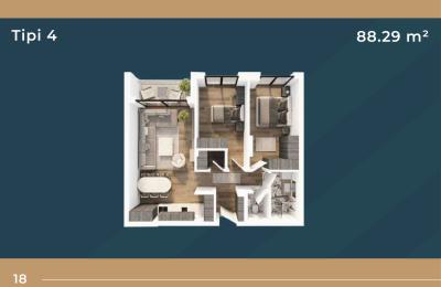 KORAL TOWER II, Banesë ne shitje TIP 4, 88.29m2