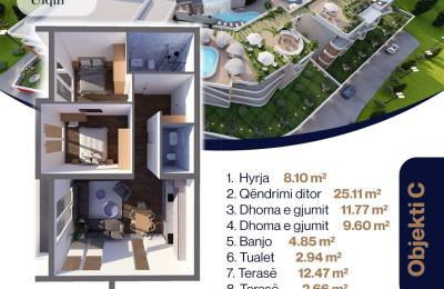 SUNRISE Banesë në qendër ULQIN Tip 4  Ob C  77.50m2