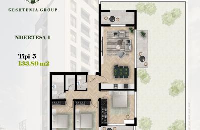 KOMPLEKSI GËSHTENJA BANESA TIP 5, 133.89 m2