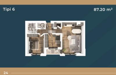 KORAL TOWER II, Banesë ne shitje TIP 6, 87.20m2