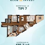 Ofrohet banesë për shitje, KLUB INVEST, ndërtesa L5, Tip 01, 103.1m2