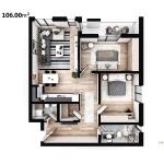 Banesë në shitje, Lamela 2, Tip B, 106.00m2