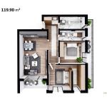 Banesë në shitje, Lamela 2, V3, Tip B, 119.50m2