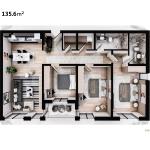 Banesë në shitje, Lamela 2, Tip C, 135.60 m2