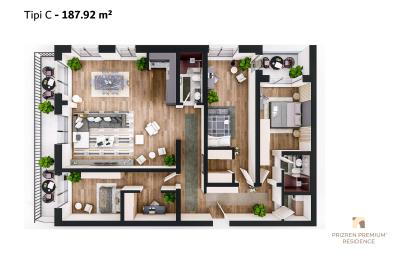 Banesë në shitje, Lamela 1 ,V2, Tip C, 187.92m2