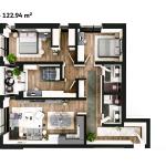 Banesë në shitje, Lamela 1, Tip D, 122.94m2