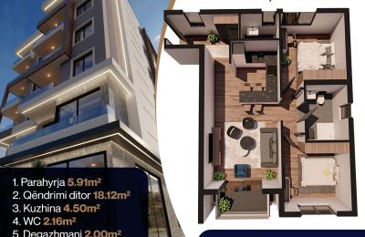 Banesë te "Bulevardi Teuta" Tipi | 60.74m2