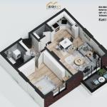 Banesë 67.73 m²+10.08 m² për SHITJE, tek Gjykatat
