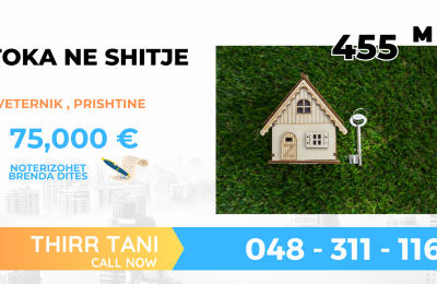 Shitet Toka Afer Lagjes Marigona dhe Lagjes 038 Eshte Mundsia edhe per Ndrrim Çmimi: 75,000 € Kodi i shpalljes: 5090  