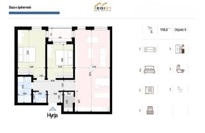 Banesë 110.2 m² për SHITJE, Prishtina e Re