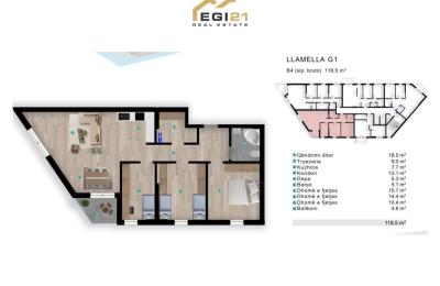 Banesë 118.5m² për SHITJE, Prishtina e Re