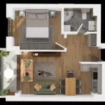 CAPITOL RESIDENCE KOMPLEKSI BANESOR CR 1, Apartment 56 m²