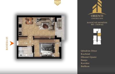 Banesë në SHITJE – 1 Dhomë gjumi – Fushë Kosovë – Tahir Zemaj – Orient Construction